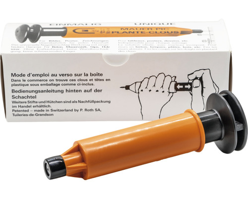 Outil d''enfoncement de clous à béton avec emballage