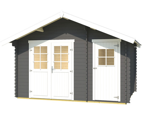 Abri de jardin avec double porte et porte simple