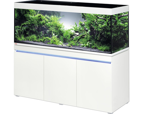 Ensemble d'aquariums EHEIM incpiria 530 avec éclairage à LED et meuble bas éclairé alpin