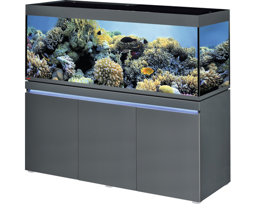 Kit complet d'aquarium EHEIM incpiria 530 marine avec éclairage à LED, pompe d'alimentation et meuble bas éclairé graphite