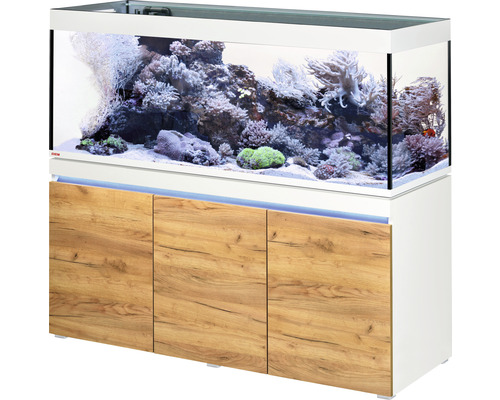 Kit complet d'aquarium EHEIM incpiria 530 reef avec pompe d'alimentation et meuble bas éclairé alpin/chêne