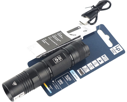 Lampe de poche LED Lumak Pro avec câble de chargement USB