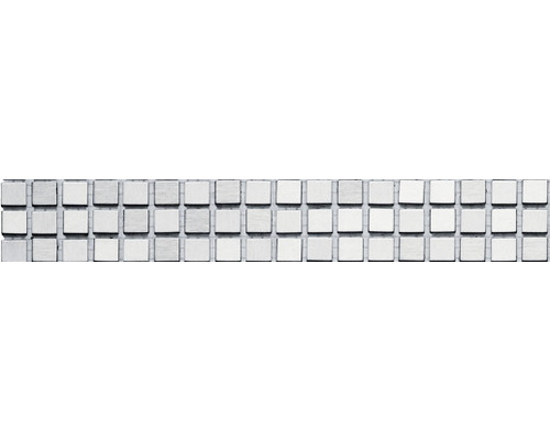 Bordure en métal MB-51300 argent 4.9x30.5 cm Mosaïque de carreaux composée de petits éléments carrés
