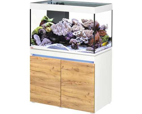 Ensemble d'aquariums EHEIM incpiria 330 reef avec pompe d'alimentation et meuble bas éclairé alpin/chêne