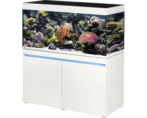 Kit complet d'aquarium EHEIM incpiria 430 marine avec éclairage à LED, pompe d'alimentation et meuble bas éclairé alpin