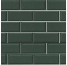 Carreaux verts en pose décalée