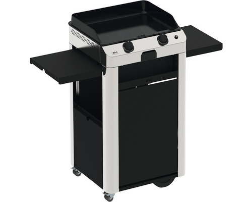 Chariot à grillade à gaz Eno avec deux étagères et roulettes