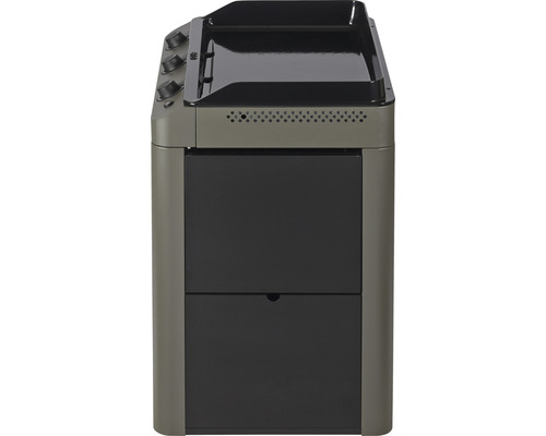 Grillstation mit Bedienknöpfen und Stauraum