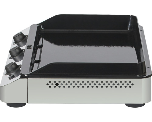 Plaque de cuisson avec trois boutons rotatifs pour le réglage de la température