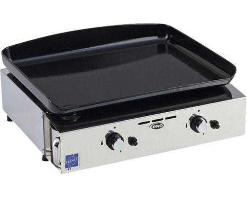 Plaque de cuisson à gaz avec deux brûleurs et boutons de commande