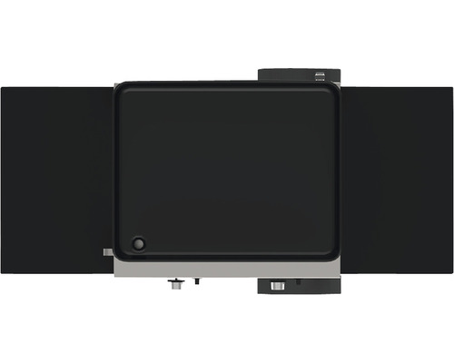 Barbecue au charbon de bois avec surface de cuisson et tablettes latérales pour l''extérieur