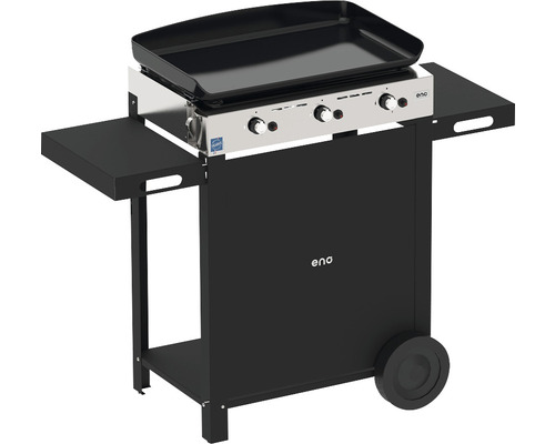 Chariot de barbecue à gaz Eno avec plaque de cuisson et étagères latérales