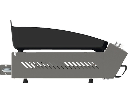 Vue latérale d''un gril avec des fentes d''aération