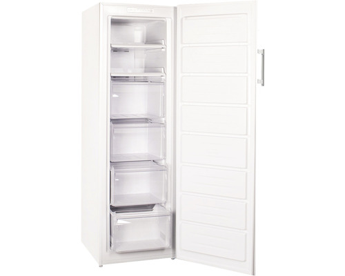 Congélateur avec porte ouverte et tiroirs