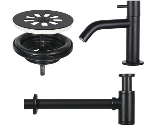 Waschtischarmatur, Siphon und Ablaufgarnitur