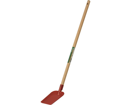 FloraSelf Floralie Gardening with kids Pelle à bord droit rouge pour enfants Bêche de jardin avec manche en bois