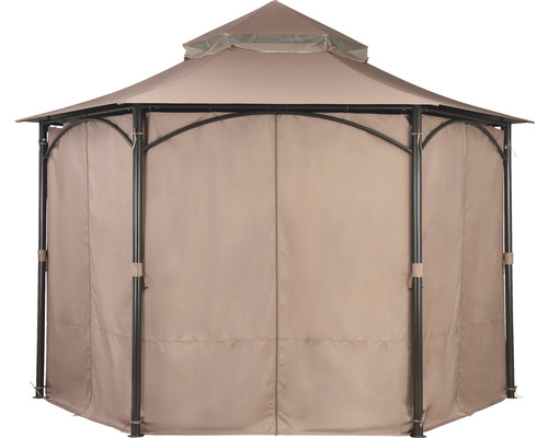 Pavillon mit Metallrahmen und Textilseitenwänden für den Garten