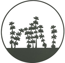 Décoration murale décorative avec motif de plantes dans un cadre rond