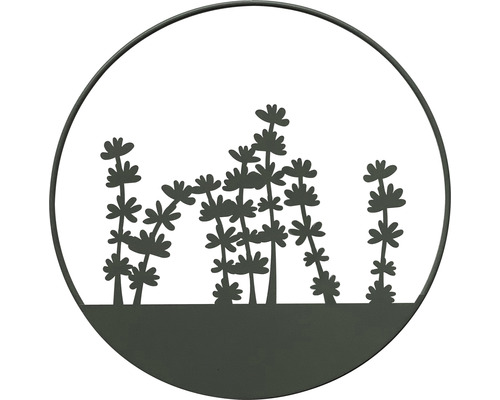 Décoration murale décorative avec motif de plantes dans un cadre rond