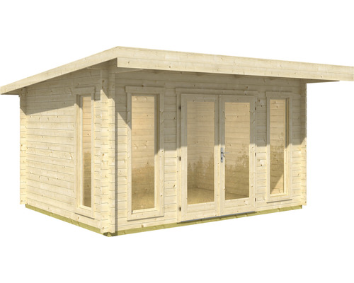 Abri de jardin en bois avec fenêtres et double porte