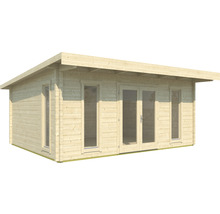 Abri de jardin en bois avec fenêtres et double porte