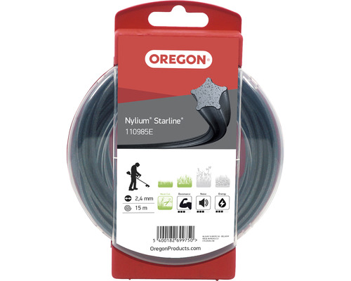 Fil de coupe Oregon Nylium-STARLINE 2,4 mm, 15 m Fil de coupe-bordure Oregon Nylium Starline, diamètre 2,4 mm et longueur 15 m