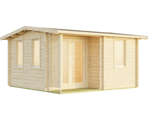 Maison de jardin en bois avec porte double et fenêtres