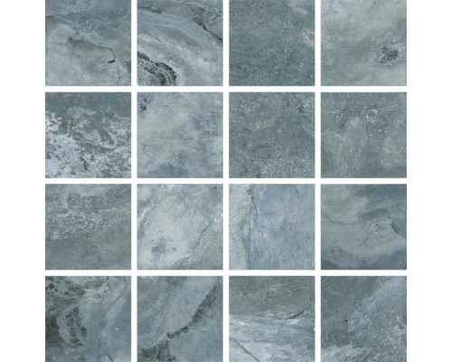 Mosaïque grès cérame fin Queen ocean 30x30 cm mat Carreaux carrés aspect pierre.