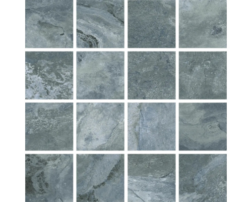 Mosaïque grès cérame fin Queen ocean 30x30 cm poli Motif de carreaux avec aspect pierre
