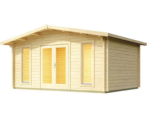 Abri de jardin en bois avec double porte et fenêtres