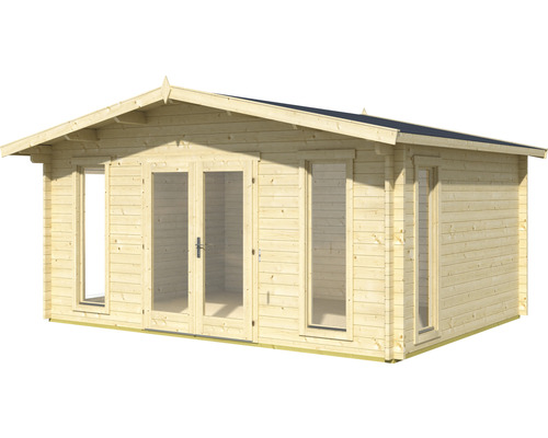 Maison de jardin en bois avec porte double et fenêtres