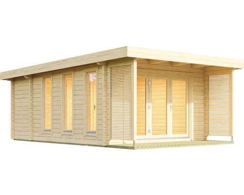 Maison de jardin en bois avec fenêtres et double porte