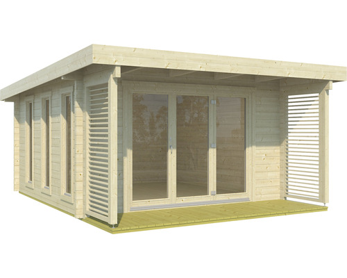 Holzgartenhaus mit Fenster und Doppeltür