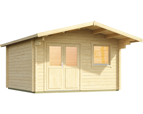 Abri de jardin en bois avec porte double et fenêtre