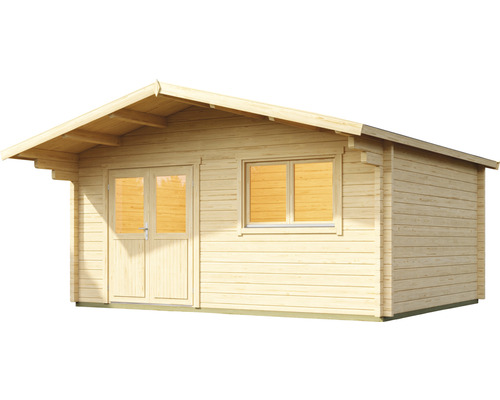 Holzgartenhaus mit Fenster und Doppeltür