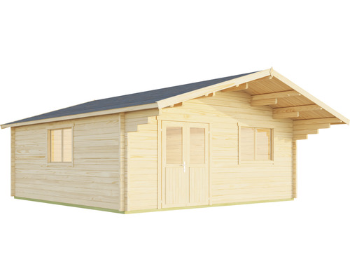 Abri de jardin en bois avec double porte et fenêtres