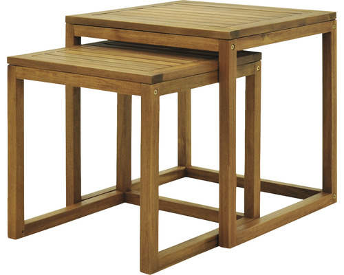 Kit de tables Alina Garden Place composé de: 2 tables en bois
