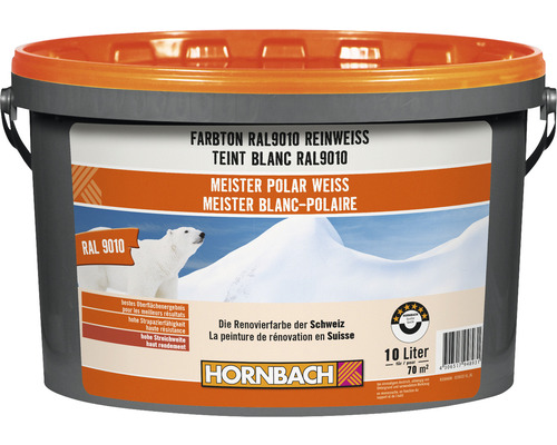 Peinture pour murs et plafonds Hornbach Meister blanc polaire blanc 10 l