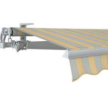 Markise mit gestreiftem Stoff und Aluminiumgestell
