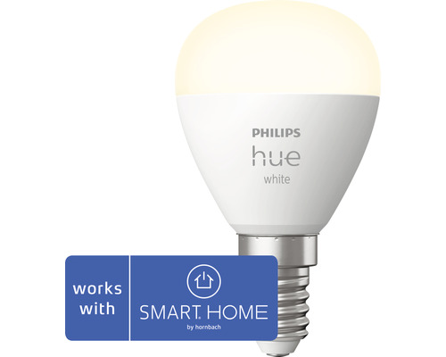 Ampoule sphérique Philips hue White à intensité lumineuse variable blanc E14 5,7W 470 lm blanc chaud - blanc neutre 1 pièce - Compatible avec SMART HOME by hornbach