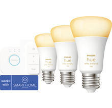 Philips hue Lampen White Ambiance Starter-Set dimmbar matt 3x A60 E27/8W(75W) 1100 lm 2200- 6500 K inkl Bridge + Dimmschalter + 3 Lampen - Kompatibel mit SMART HOME by hornbach-thumb-0