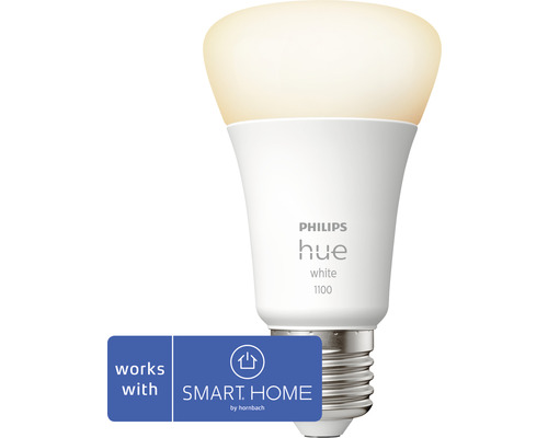 Ampoule Philips hue White à intensité lumineuse variable mat E27/9,5W(75W) 1100 lm 2700 K - Compatible avec SMART HOME by hornbach