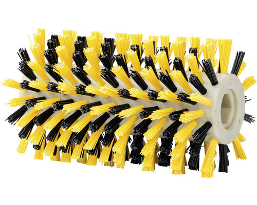 Brosse cylindrique avec poils jaunes et noirs