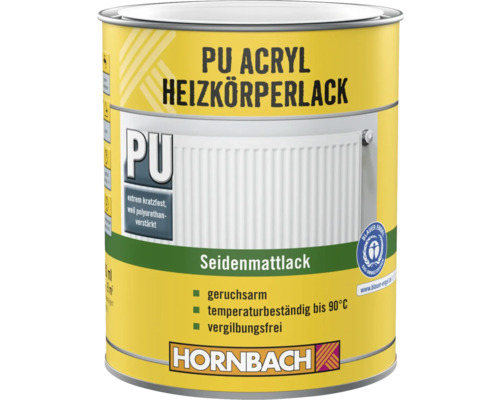 HORNBACH Laque à radiateurs mat satiné RAL 9010 blanc pur 750 ml Boîte de laque acrylique pour radiateurs de Hornbach