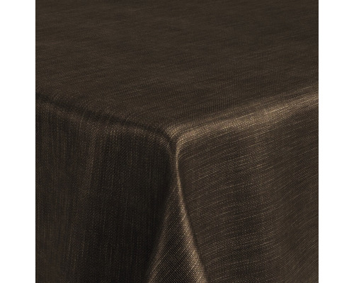 Nappe Veniline Elegance dorée largeur 140 cm (au mètre) Nappe marron texturée