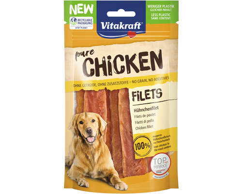 Vitakraft En-cas pour chien CHICKEN filet de poulet 80 g Vitakraft Pure Chicken Filets Snack pour chien en emballage recyclable