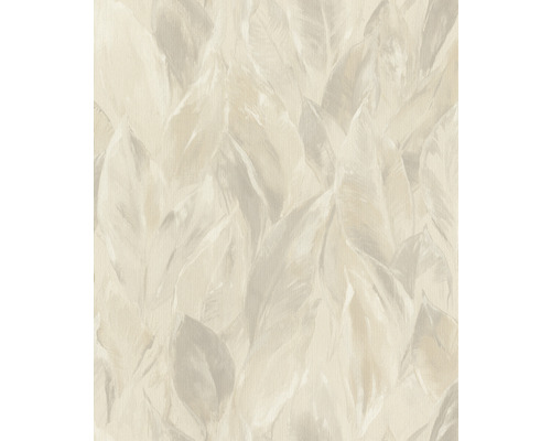 Papier peint intissé 537338 Curiosity feuilles beige Papier peint motif feuilles