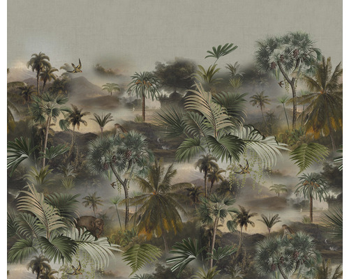Papier peint panoramique intissé 543599 Curiosity jungle vert 6 pces 318 x 265 cm