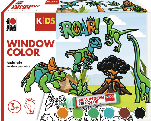 Marabu Kids Window Color Set Dinosaurier 6x 25 ml