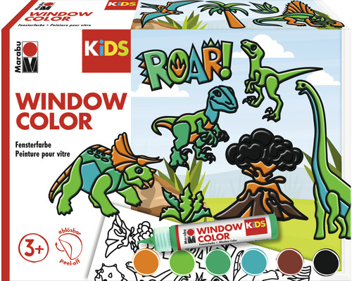 Marabu KiDS Window Color Set Dinosaurier 6x 25 ml Marabu Window Color Set für Kinder mit Dinosaurier Motiven